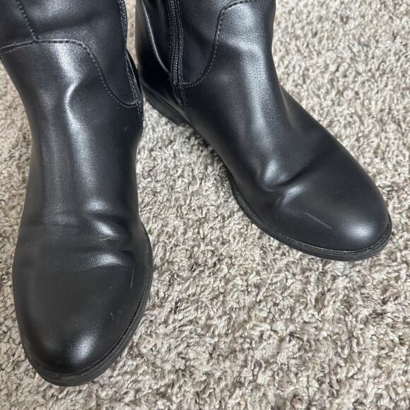 Karen Scott Women's Edenn Buckled Riding Boots, Black Cognac Size 5.5 Gold - Picture 9 of 11